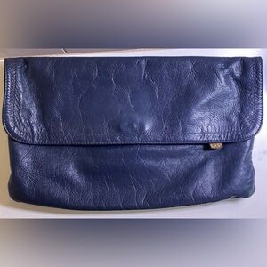 Vintage SAS Navy Leather Clutch